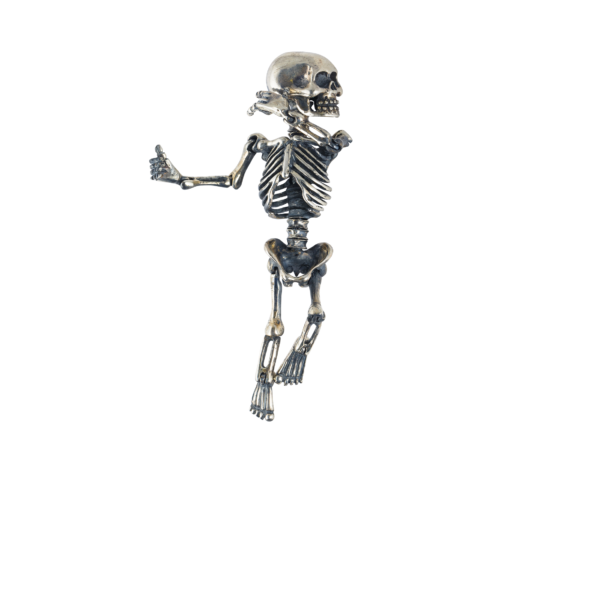 scheletro in argento snodato realizzato a mano
